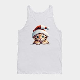 Christmas Peeking Baby Tiger Tank Top